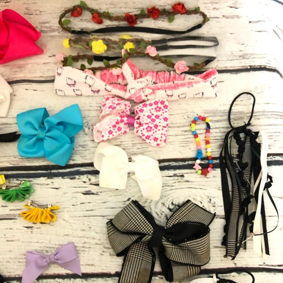 Random bows and bracelet lot for girls accessories ready for school multicolor - Picture 5 of 9